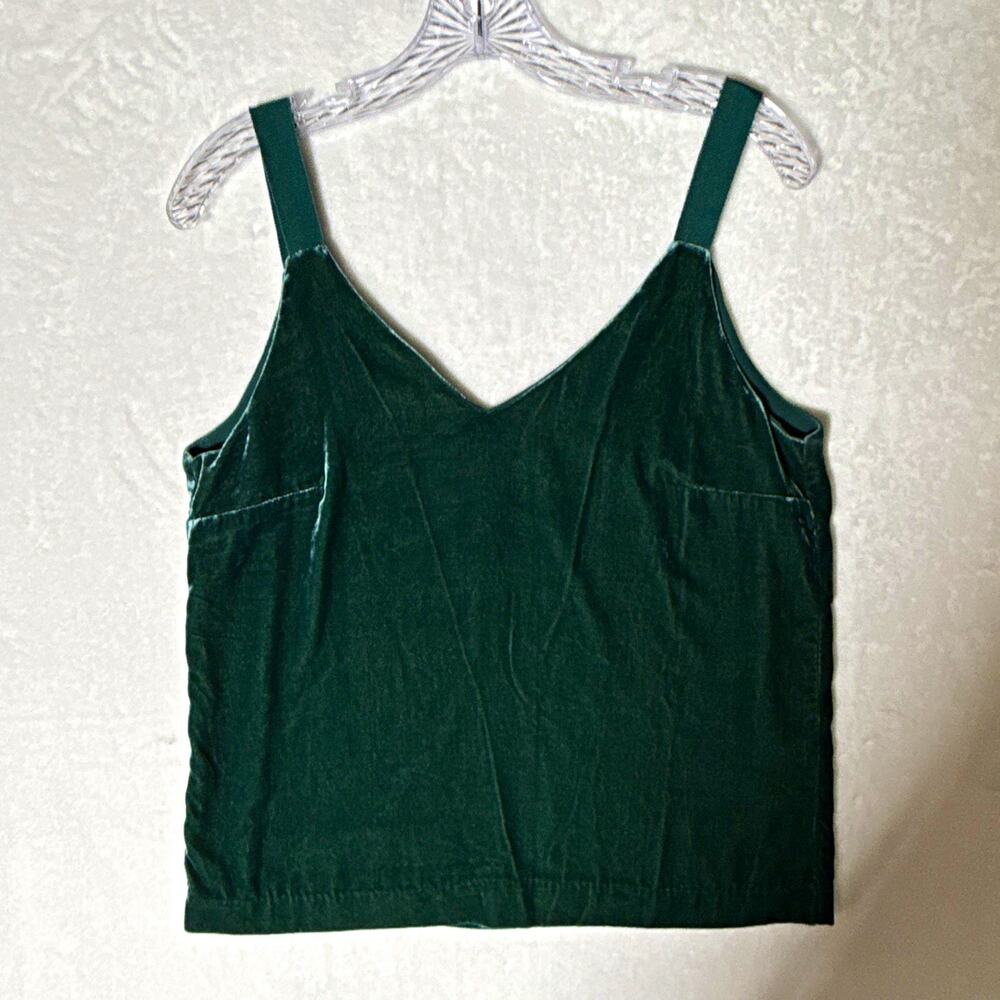 J.Crew Small Emerald Green Velvet Camisole Tank Top Dark Academia Holiday